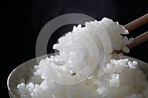 Rice hot freshly cooked