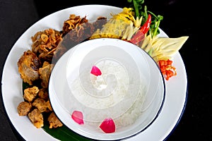 rice in ice water thai old style food
