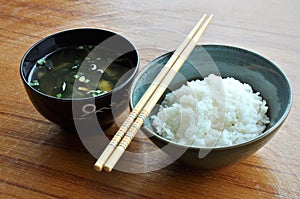 Rice and miso soup