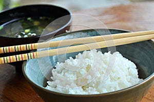 Rice and miso soup