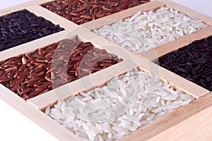 Rice mix  in wood plate