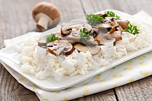 Rice with mushrooms