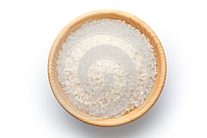 The rice of northeast China in a wooden bowl