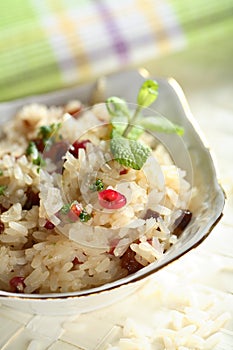 Rice with nuts and raisins