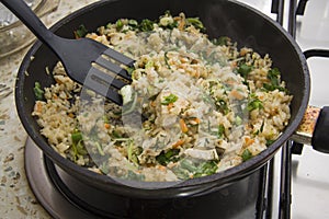 Rice with onions and parsley