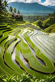 The rice paddies of Bali,Indonesia, natural, beautiful, mountain view, printable, ultra HD