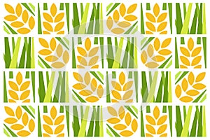 Rice paddy geometric and seamless pattern photo