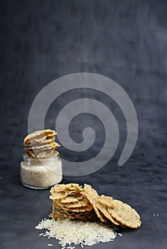 Rice papad or chawal ke papad or Rice puri