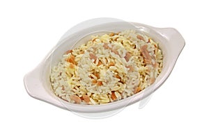 Rice pilaf in small dish