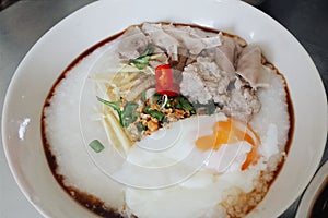 Rice Porridge with Pork (Congee)