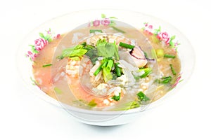 Rice porridge with pork,shrimp and squid' ,thai breakfast