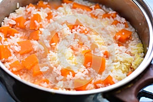 Rice porridge with pumpkin