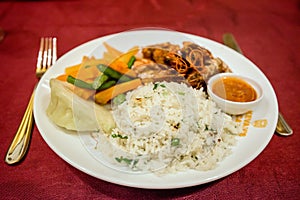 Rice with prawns