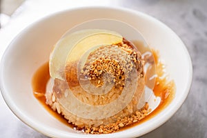 Rice pudding Tube rice cake, popular delicious taiwanese street food gourmet delicacy, made by glutinous rice and pork with