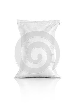 Rice sack, agriculture product isolated on white photo