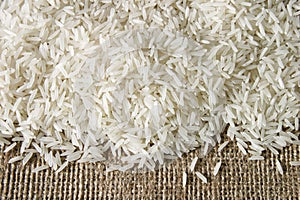 Rice on sacking
