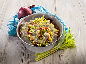 Rice salad with chicken