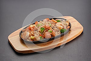 Rice with seafood. Thai dish.