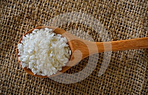 Rice in spoon