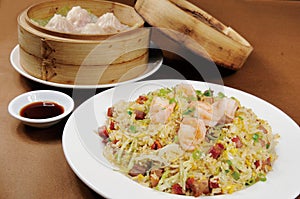 Rice and steamed bread