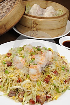 Rice and steamed bread