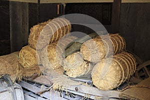 Rice straw in traditional Japanese house in Kawasaki
