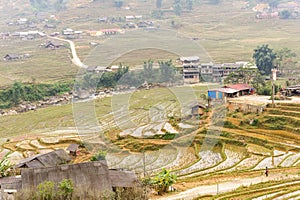 Rice terraces at the mountains in Tavan Village Sapa.