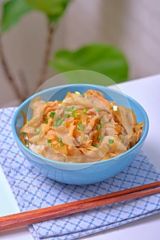 Rice topped with pork or pork stew, Japanese food