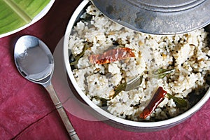 Rice upma is a rice dish from India