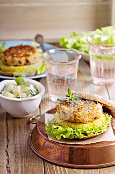 Rice and vegetables vegan burger