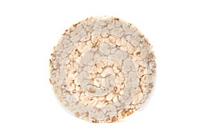 Rice, wheat bread isolated over white background