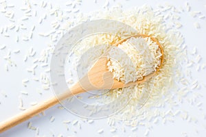 Rice on white background