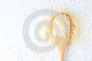 Rice on white background