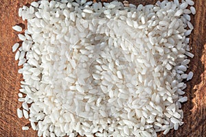 Rice on the wooden background