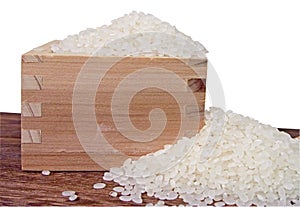 Rice and wooden container