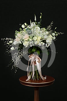 Rich bouquet of chic white roses