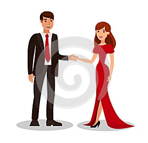 Rich Couple on Romantic Date Vector Illustration