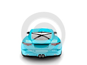 Rich cyan modern concept sports car - back view
