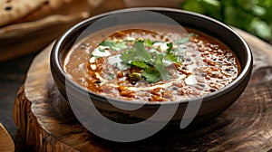 Rich Dal Makhni Delight in Bowl with Butter and Coriander