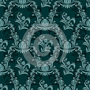 Rich damask seamless ornamental Wallpaper