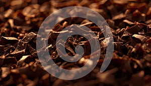 Rich Dark Chocolate Shavings Background