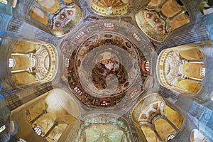 Rich decorated ceiling of the Basilica di San Vitale in Ravenna, Italy.