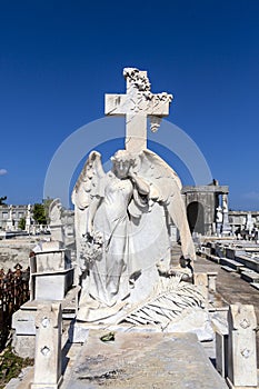 Rich decorated grave at the Roman Catholic Cementerio la Reina cemetery in Cienfuegos, Cuba photo