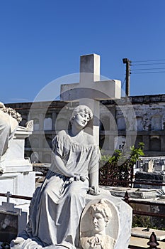 Rich decorated grave at the Roman Catholic Cementerio la Reina cemetery in Cienfuegos, Cuba photo