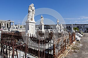 Rich decorated grave at the Roman Catholic Cementerio la Reina cemetery in Cienfuegos, Cuba photo