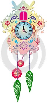 Rich decorated traditional cuckoo clock