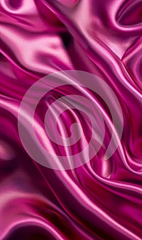 A rich fuchsia silk fabric elegantly draped, capturing the eye with its luminous sheen and fluid texture.