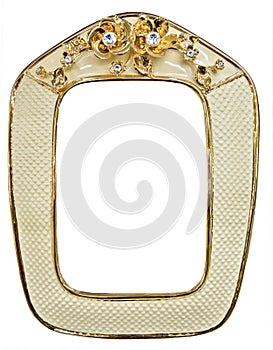 Rich gilded porcelain frame inlaid with rhinestones
