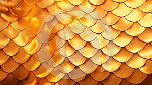 Rich golden fish scales, textured background. Snake, lizard, reptile gold skin. Luxurious golden sequins. Concepts of