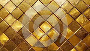 Rich golden rhombus pattern shiny background